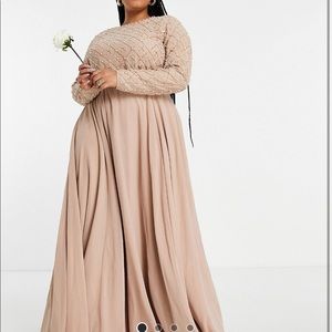 NWT ASOS design curve embellished Pearl maxi dress tulle skirt